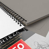 ARTEZA 9X12" Gray Toned Sketch Pad, Pack of 2, 100 Sheets (80lb/118 gsm), Spiral-Bound, 50 Sheets