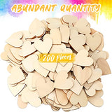 200 Pieces Wood Heart Cutouts Wooden Heart Slices Wooden Tree Pieces for Art Craft Embellishments Ornaments Decoration for Wedding Valentine Crafts Christmas Ornaments Blank DIY Crafts(2 Inch)