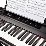 RockJam 88-Key Beginner Digital Piano with Full-Size Semi-Weighted Keys, Black & RockJam Adjustable Keyboard Stand with Locking Straps & Quick Release Mechanism