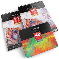 ARTEZA Drawing Bundle, Professional Colored Pencils Set of 48 and 9"x12" Drawing Pad Pack of 2