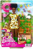 Barbie Doll and Gardening Playset Doll (11.5 in Brunette, Curvy), Pet Bunny, Lattice with Plug-and-Play Produce and Garden Accessories, Gift for 3 to 7 Year Olds