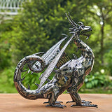 Zaer Ltd. Metal Dragon Statue Decoration (Low Wings, Tail Up)