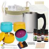 Candle Making Kit, DIY Candle Making Supplies Crafts for Adults and Kids, with Woven Basket, 28 oz Beeswax Wax, 4pcs Candle Jars, and More, Gifts for Women Birthday, Valentine's Day, Mother's Day