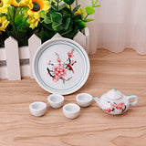 YOUSIKE Miniature Ornaments, Ceramic Teapot Tea Cups Set Simulation Dining Tableware Toy