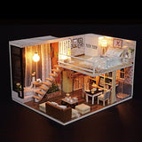 Flever Dollhouse Miniature DIY House Kit Creative Room with Furniture for Romantic Valentine's Gift(Wait for The Time)