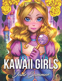 Kawaii Girls: An Adult Coloring Book with Adorable Anime Portraits, Cute Fantasy Women, and Fun Fashion Designs (Relaxation Gifts)