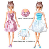 20 PCS Doll Clothes and Accessories Included 10x Cute Fashion Dresses and 10x Shoes for 11.5 Inch , Gift for Girls Age 5-7 8-10 …