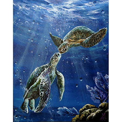 DIY 5D Diamond Painting by Numbers Kits, Turtles Ocean Animals Love, Full Drill Rhinestones Paint with Diamonds Crystal Diamond Art (Turtles)