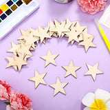 500 Pieces Star Shape Unfinished Wood Pieces, Blank Wood Pieces Wooden Cutouts Ornaments for Craft Project and Decoration (2 Inch)