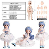 UCanaan BJD Doll, 1/6 SD Dolls 12 Inch 18 Ball Jointed Doll DIY Toys with Full Set Clothes Shoes Wig Makeup, Best Gift for Girls-Annie