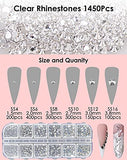 Rhinestones for Nail Art Decoration Foil Flakes Kit 5780Pcs-Tufusiur Nail Gems Crystal AB Clear Jewels Diamonds, Acrylic Nail Supplies Accessories Crafts for Halloween Christmas Gifts