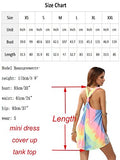 Romwe Women's Sleeveless V Neck Tie Dye Tunic Tops Casual Swing Tee Shirt Dress Multicolored XS