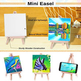 Mini Canvas for Painting with Easel, Cridoz 18 Pack 3”x3” Thin Painting Canvas Panel with Small Wooden Easel Set for Kids Painting Party, Acrylic Pouring Oil Water Color