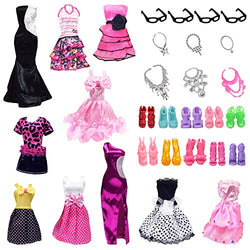 zheyistep Doll Clothes for 11.5 Inch Girl Doll 30 Pcs Casual Wear Clothes and Doll Accessories with 20 Doll Sets+10 Fashion Doll Dresses
