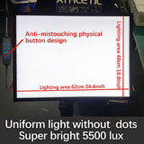 DONPODER A2 Light Pad Aluminum Frame Large Light Board 65x48cm Diamond Art Light Board Tracing Light Box Dimmable Light Pad Diamond Painting Light Board drawing(A2 Light pad(25.6X18.9In))