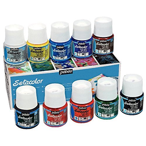 Pebeo Setacolor Opaque Suede Effect Initiation Set of 10 Assorted 45ml Fabric Paint Colors