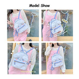 Cute Girl Plush Bag Backpacks for School, 3D Kawaii Animal Cartoon Schoolbag for Girl Bookbag School Supplies, White Dog