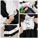 YOMORIO Womens Cute Maid Costumes Lolita Japanese Anime Cosplay Uniform Vintage French Maid Dress Black