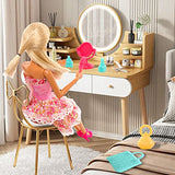 BAWRA 45 Pcs Doll Clothes and Accessories 1 Winter Coat 1 Sweater 1 Long Dress 6 Fashion Sequin Dresses 5 Tops 5 Pants Outfit 31 Pcs Shoes Hangers Handbags Cosmetic Accessories for 11.5 inch Dolls