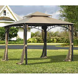 Sunjoy 110109156 Original Replacement Canopy for Madaga Havana Gazebo (10X10 Ft) L-GZ136PST-2/7/9 Sold at Target, Khaki
