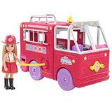 Barbie Chelsea Fire Truck Playset, Chelsea Doll (6 inch), Fold Out Firetruck, 15+ Storytelling Accessories, Stickers, Ages 3 Years Old & Up