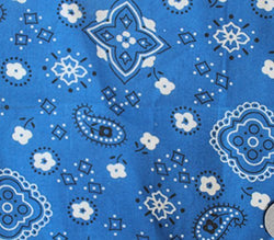 Polycotton Fabric Printed PAISLEY PATTERN BLUE / 60" Wide / Sold by the Yard