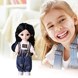 Angelhood 1/6 Mini BJD Doll, 17cm Ball Jointed Dolls with Clothes Dress Up Wig and Movable Joint, Toy Gift for Girls
