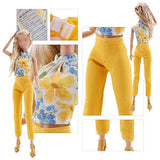 E-TING 10 Pcs = 5 Set Doll Clothes Casual Wear Outfit Tops + Pants with 5 Pair Shoes for 11.5 inches Girl Doll