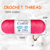 COLORED BIRD Size 3 Crochet Thread Yarn 220Y for Begingers Hand Knitting,Geranium,Color No:956