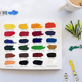 MozArt Supplies Oil Paint Set - 24 Paint Colors 12 Milliliter Tubes - Artist Grade Paints for Professional Artists, Students & Beginners - Ideal for Canvas, Wall Art, Landscape and Portrait Paintings