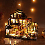 Flever Wooden DIY Dollhouse Kit, Miniature with Furniture, Creative Craft Gift for Lovers and Friends (The Ancient Capital Under Moonlight)