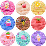 12 Pack Butter Slime Kit, with Unicorn, Fruit, Ice Cream Mini Scented Slime Charms Suppulies, Party Favors Stress Relief Toy for Girls Boys, Non-Sticky & Super Stretchy