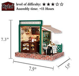 Rylai 3D Puzzles Miniature DIY Dollhouse Kit The Star Coffee Bar Series Dolls Houses Accessories with Furniture LED Music Box Best Birthday Gift