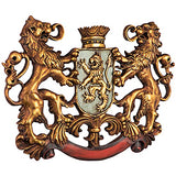 Design Toscano EU1030 Heraldic Royal Lions Coat of Arms Medieval Decor Wall Sculpture, 30 Inch, Full Color
