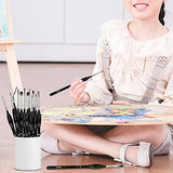 TIMESETL 15Pcs Detail Paint Brushes Set, Miniature Painting Brushes Kit Mini Paints Brush Set with Ergonomic Handle and Storage Box for Acrylic, Watercolor, Oil, Face, Nail, Scale Model Painting