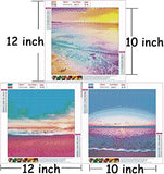 TWBB 6 Pack Diamond Painting Kits for Adults & Kids, DIY 5D Diamond Painting by Numbers for Adults Beginner,12x12 inch (Beach)