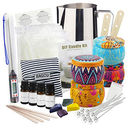 Candle Making Supplies Kit, Including Beeswax Pellets, Candle Tins, Candle Wax Melting Pot, Aromatherapy Oils and Dyes, Candle Wicks, Candle Holder, DIY Candle Arts and Crafts for Adults Beginners