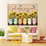 Diamond Painting Kit Vase Bird Sunflower Text Good Diamond Embroidery Scenery Painting Art Home Decoration