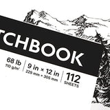 Sketch Book - Hardcover Sketch Pad, 9" x 12", 112-Sheet, 68 lb/110 GSM, Durable Sketchbook Use with Pens, Pencils, Sketching Stick and More, for Professional Kids, Teens, Adults