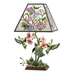 Bradford Exchange Garden of Light Louis Comfort Tiffany-Style Stained Glass Hummingbird Lamp