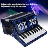 22 Key 8 Bass Accordion Exquisite Piano Accordion for Beginners Students Kids Stage Performance, Professional Educational Musical Instrument with Adjustable Straps and Storage Bag(Blue)