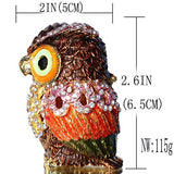 Waltz&F Hollow owl Trinket Box Hinged Hand-Painted Figurine Collectible Ring Holder with Gift Box