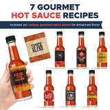 DIY Gift Kits Hot Sauce Making Kit, 26 Piece Set, Men's Gift, Gourmet Spicy Gift Set For Men, Peppers & Spice Blends, Natural & GMO Free, Recipe Book, Storing Bottles
