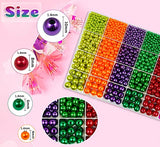 Pearl Beads for Jewelry Making, 2700PCS 7 Colors Jewelry Bead 4mm 6mm 8mm 10mm Round Acrylic Craft Beads with Holes Assorted Spacer Beads for Bracelet Necklace Earrings DIY Jewelry Making (Dark)