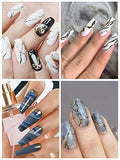 EBANKU 12 Sheets Black Gold Stripe Line Nail Stickers Self-Adhesive Marble Wave Nail art Supplies for Nail DIY Decoration, Gradient Stripe Line Nail Decals 3D Wave Design DIY Decoration for Women Girls