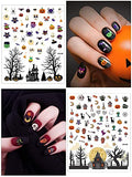 1000+ Patterns Halloween Nail Stickers for Nails Art Decals, Lorvain Self-Adhesive 3D Nail Art Stickers Mixed Styles 12 Sheet for Women Girls Kids Halloween Party Decorations Nail Applique DIY Supplies