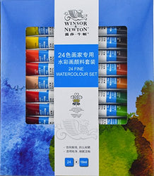 Winsor & Newton Fine Watercolor Paint Set,Watercolor Paint Tubes,for Artists, Students, Beginners, (Set of 24)