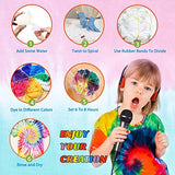 PONLCY Tie Dye Kit for Kids & Adults, 26 Pack Fabric Dye, Permanent Tie Dye Powder Set with Rubber Bands, Gloves, Funnel, Apron and Tablecloths