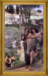 Art Oyster Sir Lawrence Alma-Tadema On The Road to The Temple of Ceres - 18.05" x 27.05" Premium Canvas Print with Gold Frame