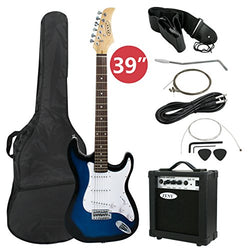ZENY 39" Full Size Electric Guitar with Amp, Case and Accessories Pack Beginner Starter Package, Blue Ideal Christmas Thanksgiving Holiday Gift